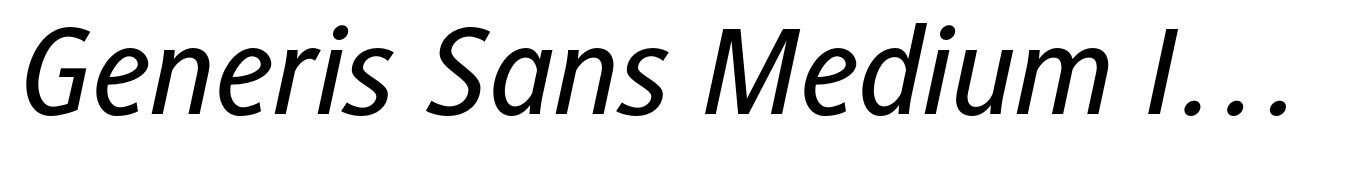 Generis Sans Medium Italic